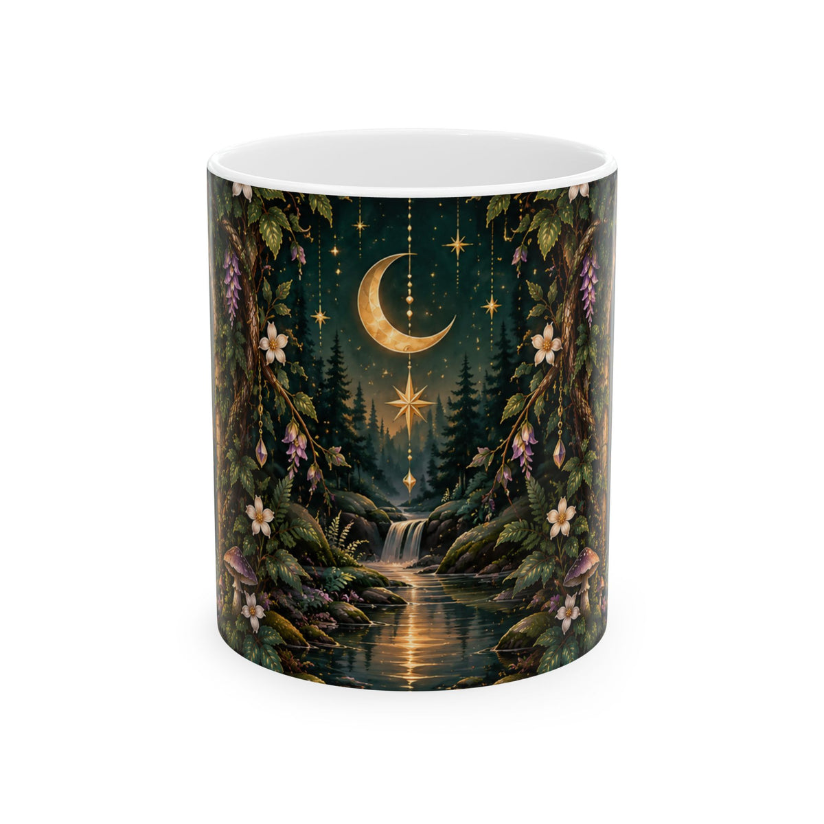 Enchanted Moonlit Forest Ceramic Mug