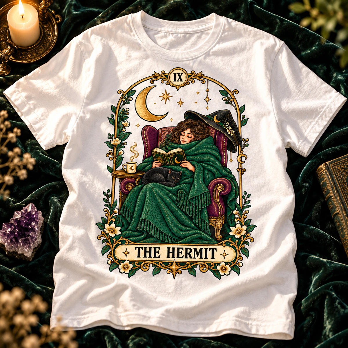 The Hermit Tarot Card Oversized Boxy Tee