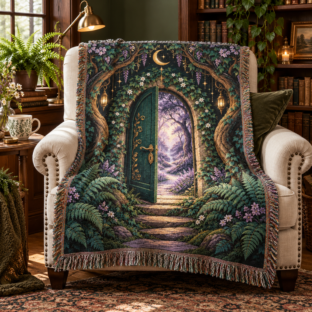 Enchanted Forest Moonlight Woven Blanket