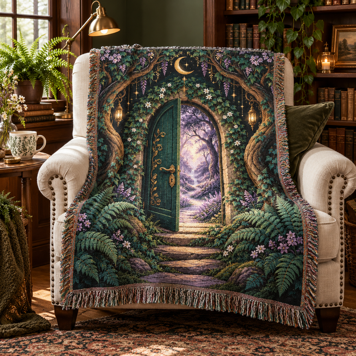 Enchanted Forest Moonlight Woven Blanket