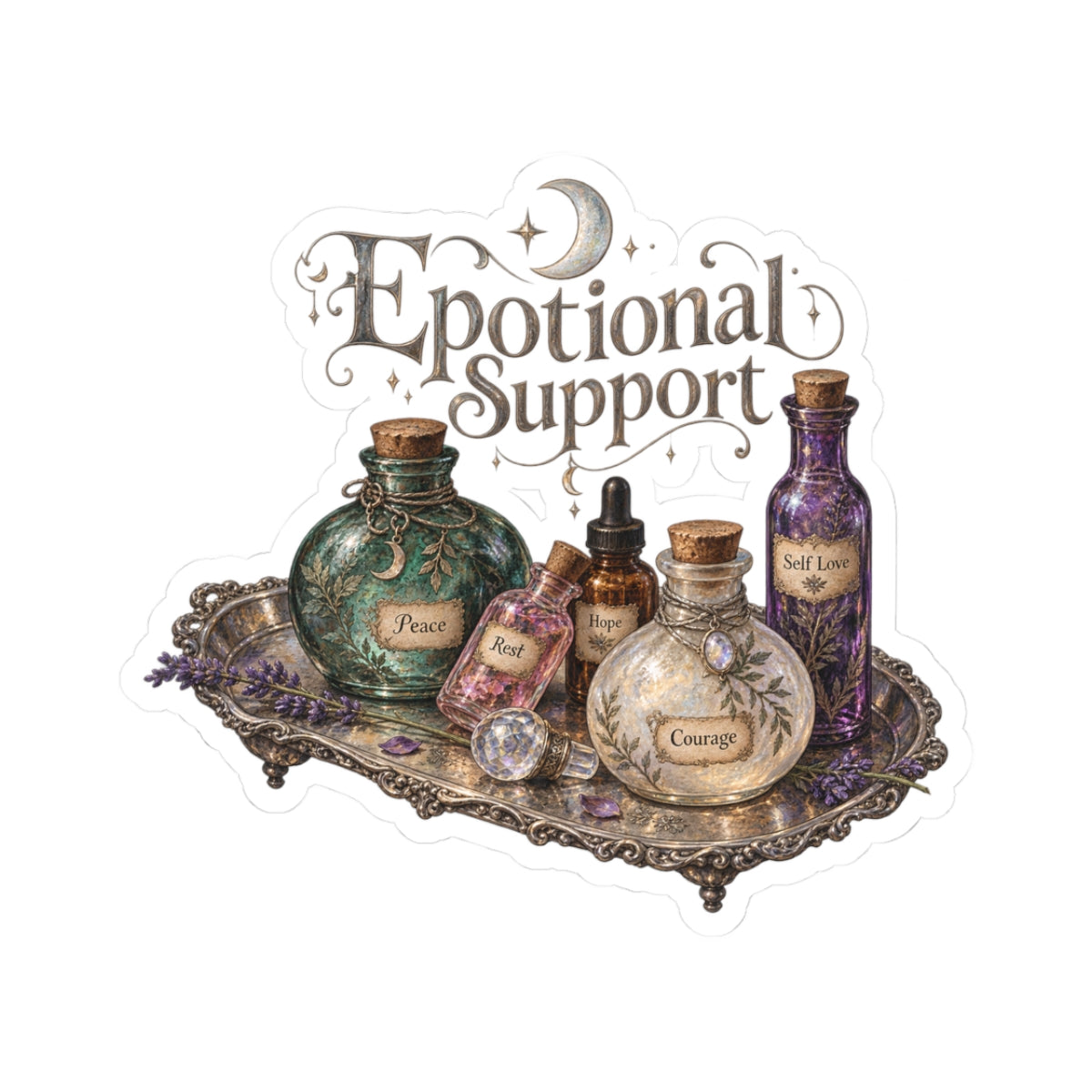 Emotional Support Potion Bottles - Kiss-Cut Sticker